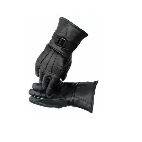 Winter Hand Leather Gloves Free Size Riding Gloves (Black)