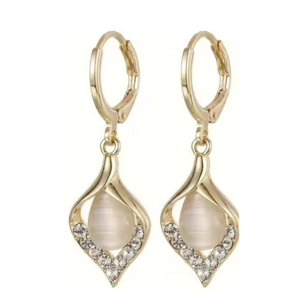 Ear Drop Jewelry Tulip Shape Party Vintage Luxurious Sparkling Dangle