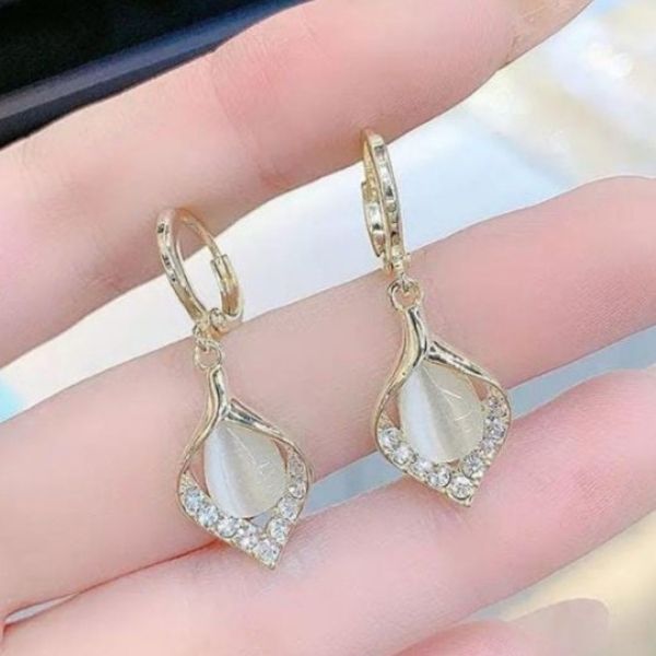 Ear Drop Jewelry Tulip Shape Party Vintage Luxurious Sparkling Dangle