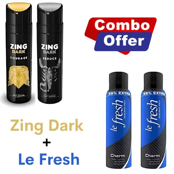 New Deodorant Combo : 2 Le Fresh + 2 Zing (Pack Of 4)