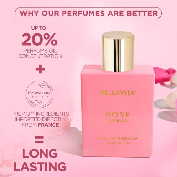 Bella Vita Rose Organic Eau De Perfume For  unisex Long Lasting
