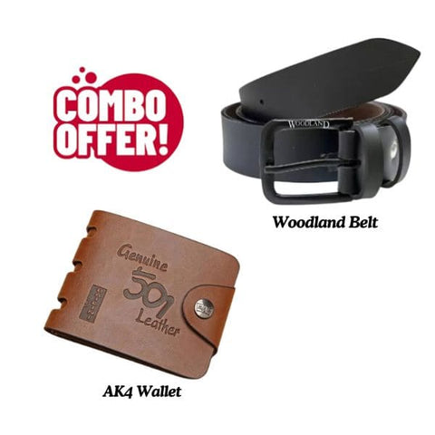 Combo :Woodland Belt + AK4 Wallet