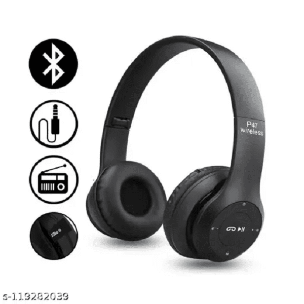 P47Wireless Bluetooth Portable Headphone With Microphone - My Store