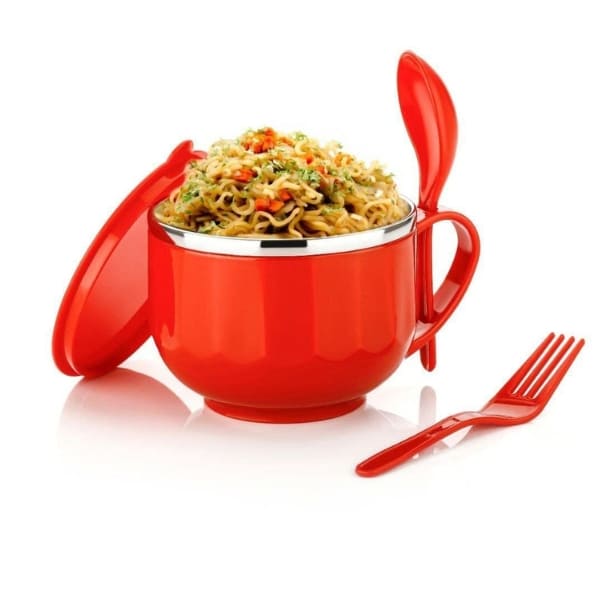 Maggi & Soup Bowl Set with Spoon with Lid, Handle