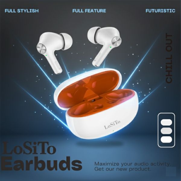 PACK OF 2 | LoSiTo Chillout Earbuds – 20 Hours Backup | Bluetooth 5.3 | C-Type Charging