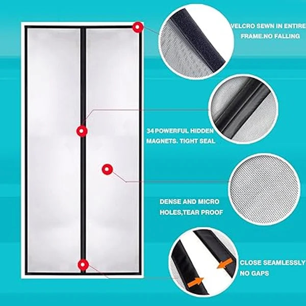 Magnetic Screen Door Fiberglass Mesh Screen Door