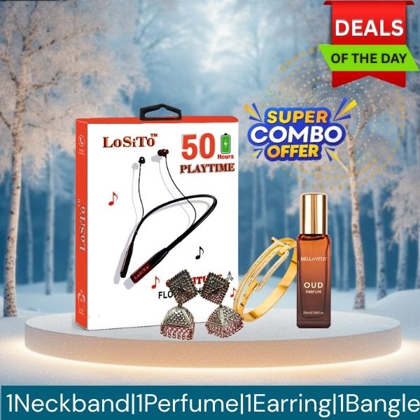 Winter Special Combo Gift Pack – Neckband, Earrings, Perfume & Bangles