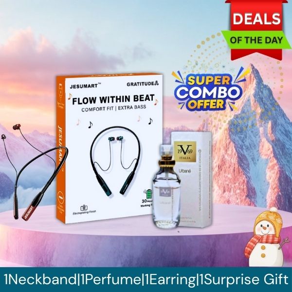 Winter Combo Offer – Jesumart Flow Within Beat Neckband & Versh Perfume Gift Pack