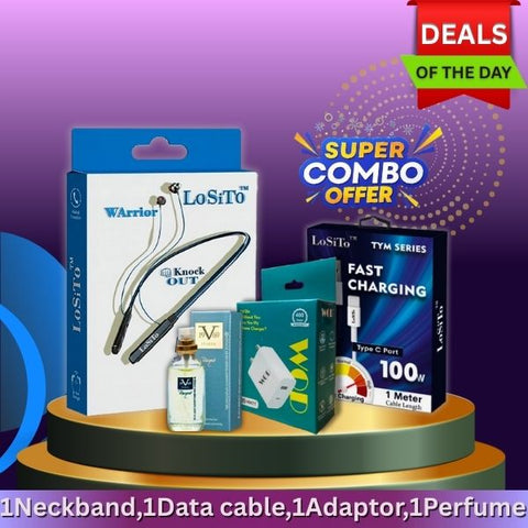 Winter Combo Pack of 4 – (Neckband|Data Cable|Adaptor|Perfume)