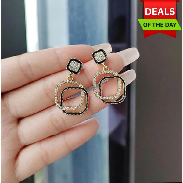 Diamond Delight Square Earrings for Fashionable Women & Girls