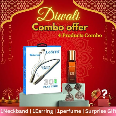 Diwali Gift Surprise Combo: Neckband | Earrings | Perfume | Surprise Gifts