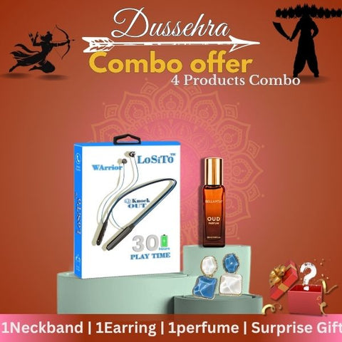 Dussehra Gift Surprise Combo: Neckband | Earrings | Perfume | Surprise Gifts