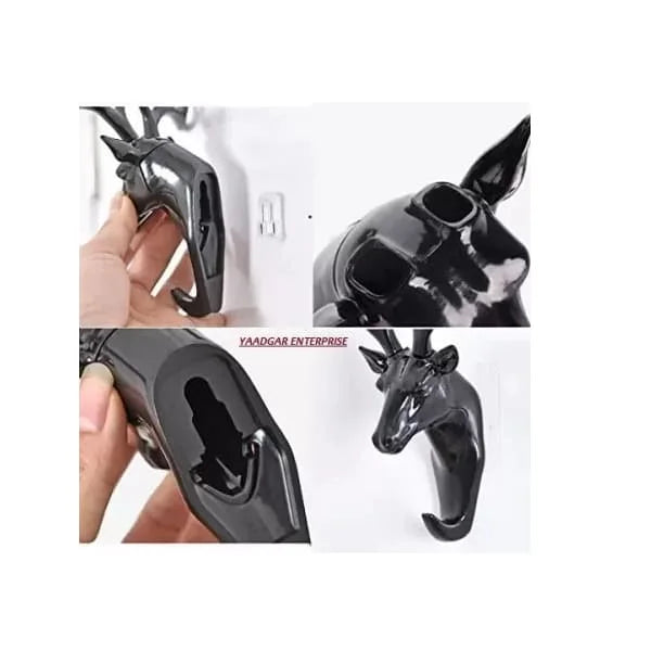 Deer Head Hanging Hook, Self Adhesive Plastic Key Holder