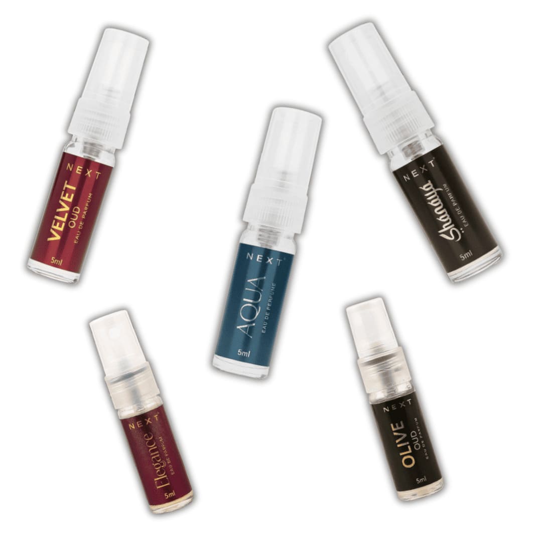 ₹99 Deals|  Pack of 5 NEXT Perfume Combo Pack of 5 – Unisex Long-Lasting Perfume Sprays