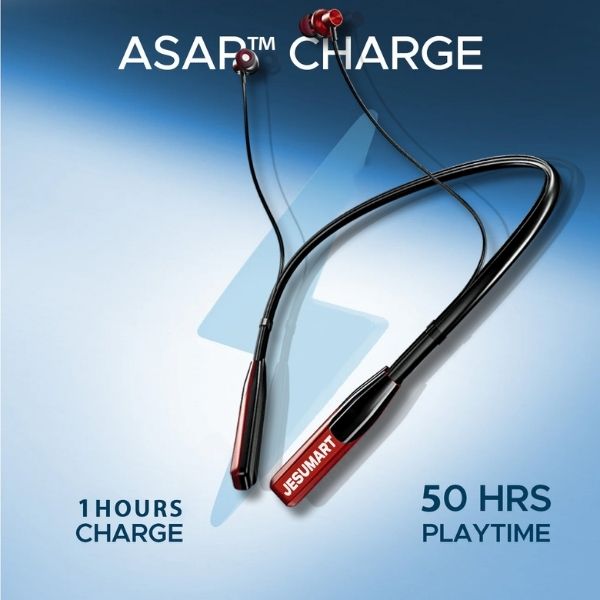 Jesumart Gratitude Neckband Bluetooth Earphones – Long Playtime, Deep Bass