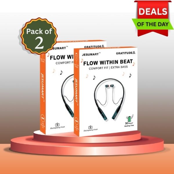 PACK OF 2| Neckbands Jesumart Gratitude Bluetooth Neckband – Long Playtime, Deep Bass