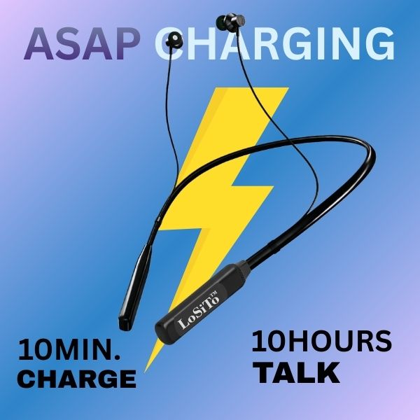 PACK OF 2 | LoSiTo Shadow Bluetooth Neckband – Power, Comfort &amp; Long Playtime