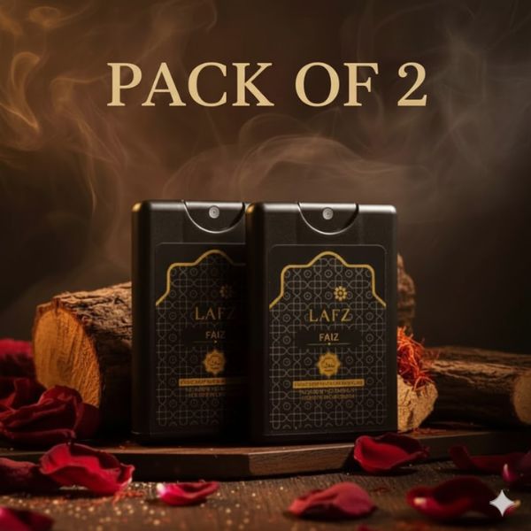 Lafz Faiz Pocket Deodorant pack of 2 – Enriched with Silver Ions, Alcohol & Gas-Free