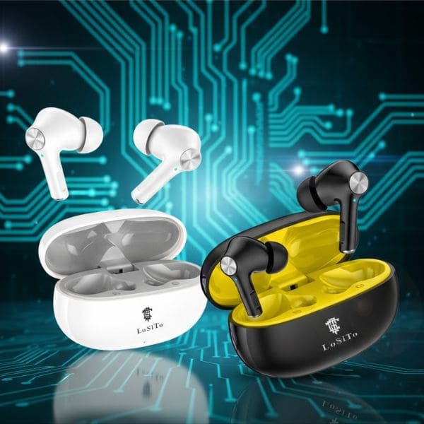 PACK OF 2 | LoSiTo Chillout Earbuds – 20 Hours Backup | Bluetooth 5.3 | C-Type Charging