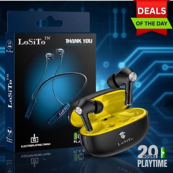 PACK 0F 2 | LoSito Thank You & LoSito Chill Out True Wireless | Long battery | Deep Bass