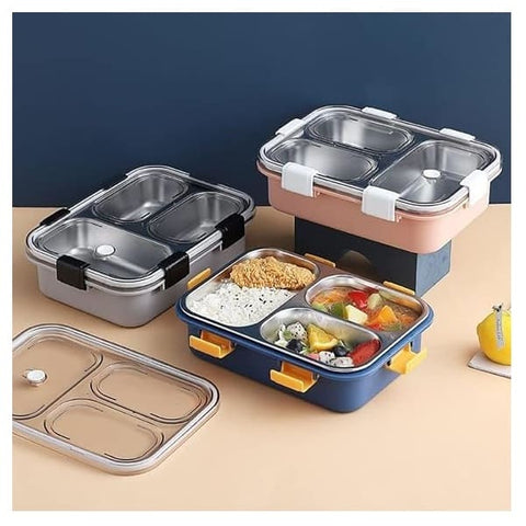 3 Compartment Box, Stainless Steel Tiffin Box Insulated For Boys/Girls/School/Office