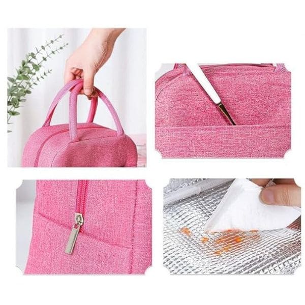 Stylish Insulated Lunch Bag With Extra Pocket For unisex and kids