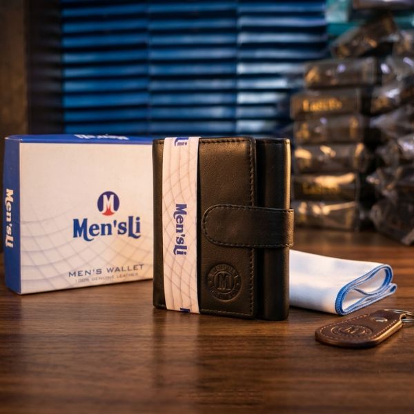 PACK OF 2 :- Men'sLi Premium Leather Trifold Wallet for Men (Geniun Leather)