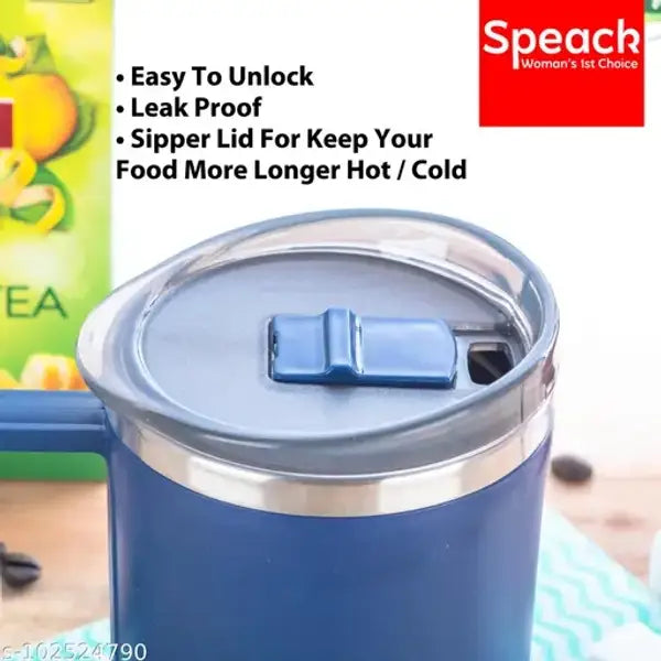 Coffee Mug With Sipper Lid For Use Office & Home