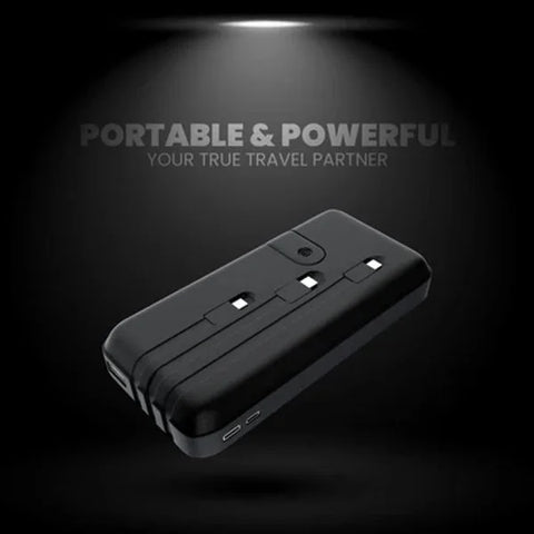 UBON (PB-X12) & Doel Travelking Power Bank With 2.4A inbuilt 3 in 1 Type-C, V8 & Lightning Cables & Mobile Stand