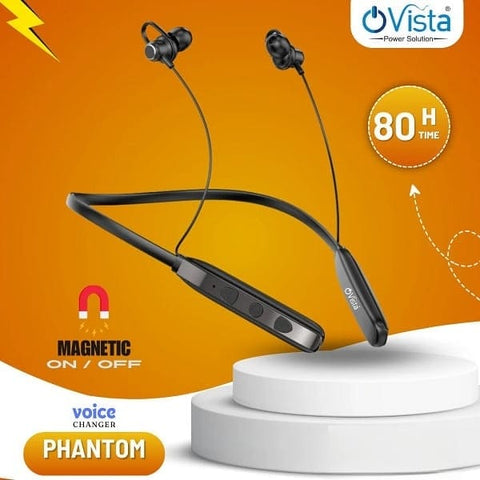 Ovista phantom wireless Flexible Design Wireless in-Ear Magnetic Neckband Earphone with Mic, voice changer