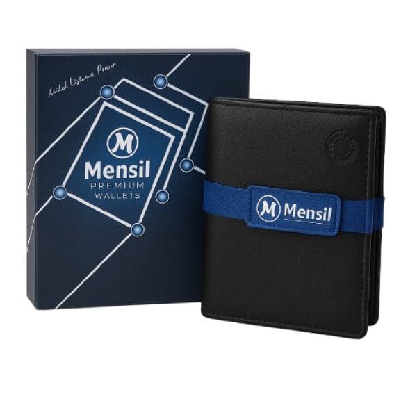 BUY1 GET1 :- Premium Leather Wallet Free Black Belt