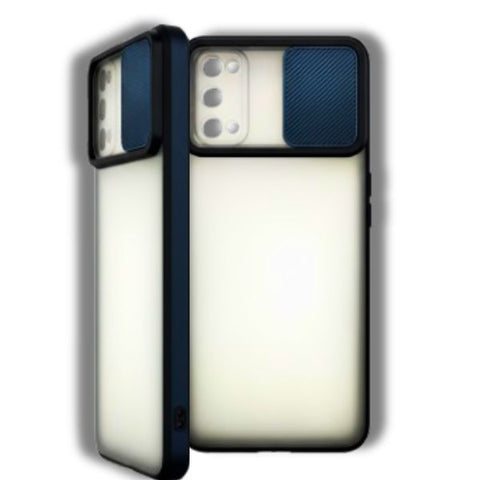 Realme 7 Pro Matte Transparent Back Cover with Blue Border