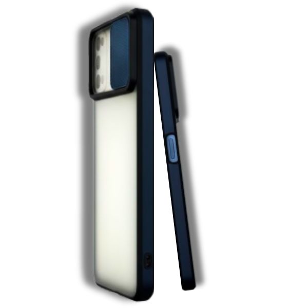 Realme 7 Pro Matte Transparent Back Cover with Blue Border