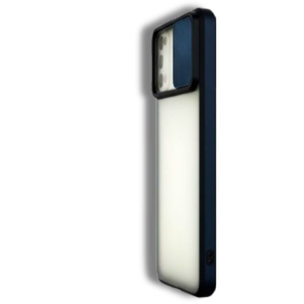 Realme 7 Pro Matte Transparent Back Cover with Blue Border