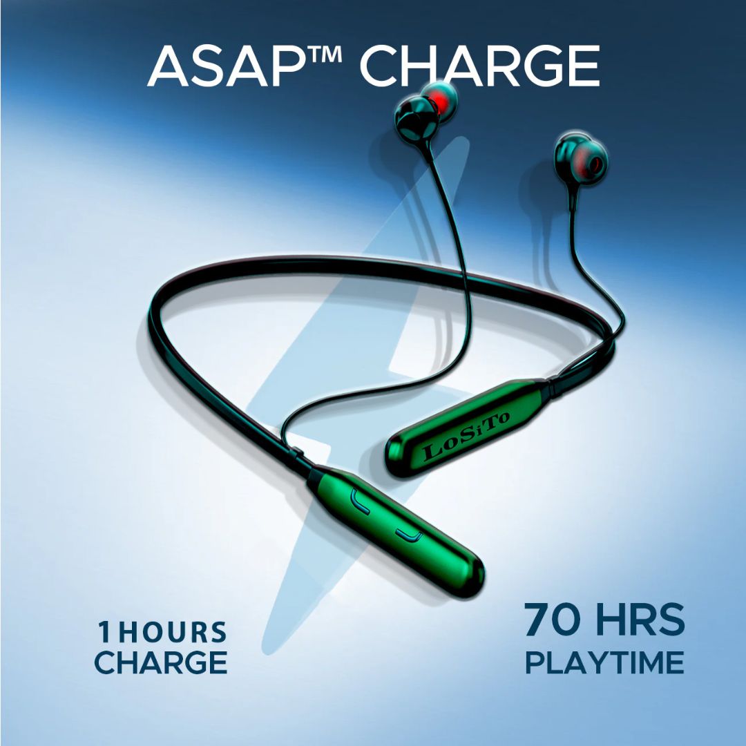 LoSiTo™ Tribute Neckband| Best Bluetooth Neckband| 70 Hours Battery Life