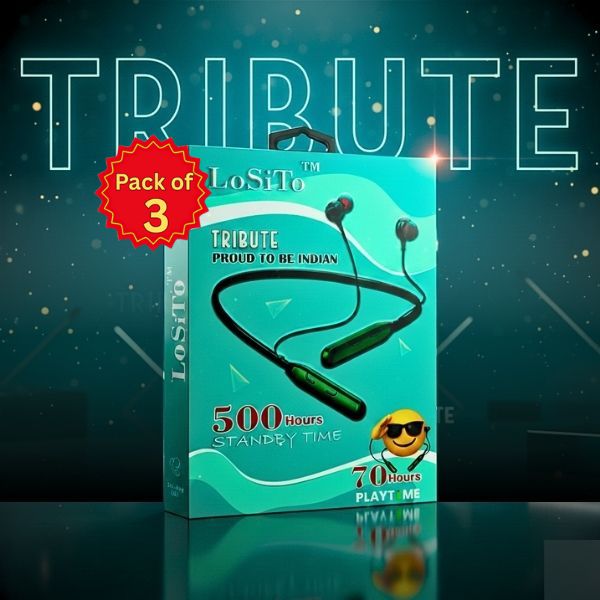 LoSiTo Tribute Neckband (Pack of 3) – High Bass | 70 Hours Playtime