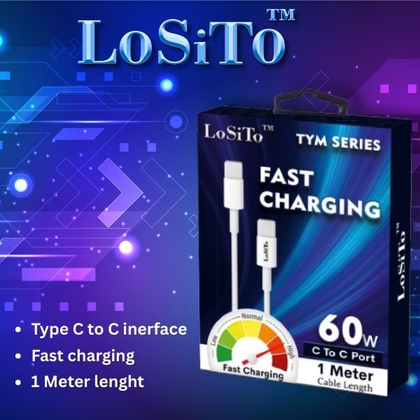 LoSiTo TYM Series 60W Fast Charging Type-C Cable