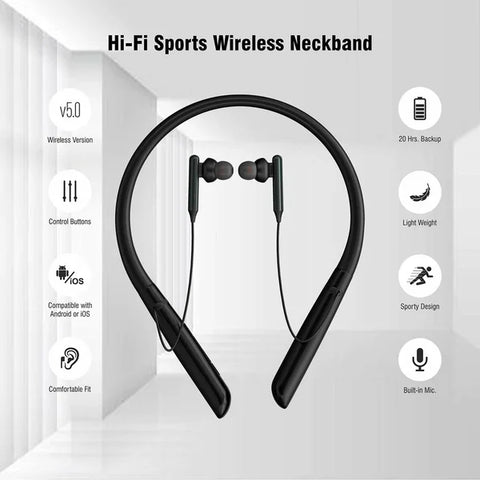 Ubon Bomb Series CL-5420 In Ear Wireless Neckband Upto 20 Hours Playtime V5.0 Bluetooth Headset