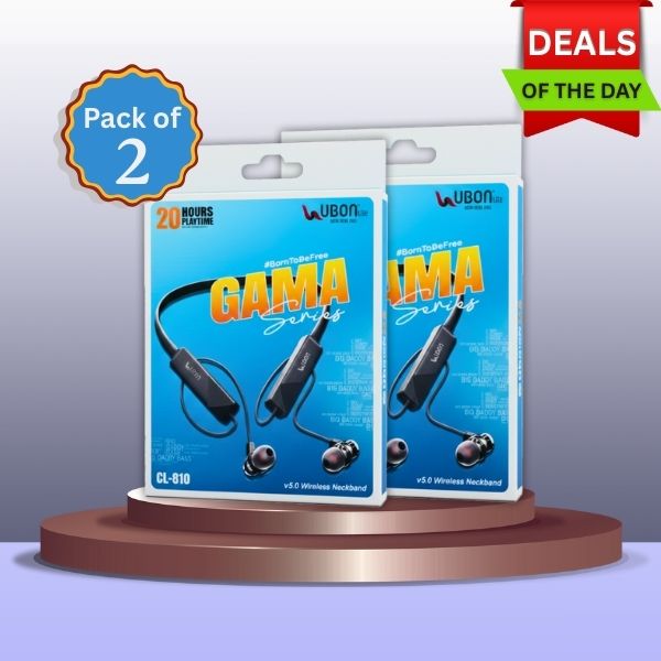 PACK OF 2 | Neckbands Ubon Gama CL-810 Earphones  – Lightweight Design, Wider Compatibility