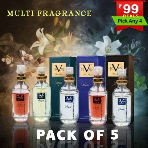 ₹99 Deals|  Pack of 5 V1969 Italia 10Ml Luxury Eau de Parfum Collection for Men & Women