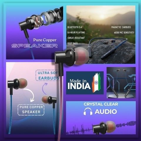 PACK OF 2| Neckbands Warrior-Losito Neckband | 50hrs Battery life | Deep Bass