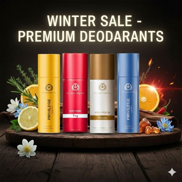 Premium 4-Pack Deodorants by The Man Company – Active, Legend, Blanc & Fire