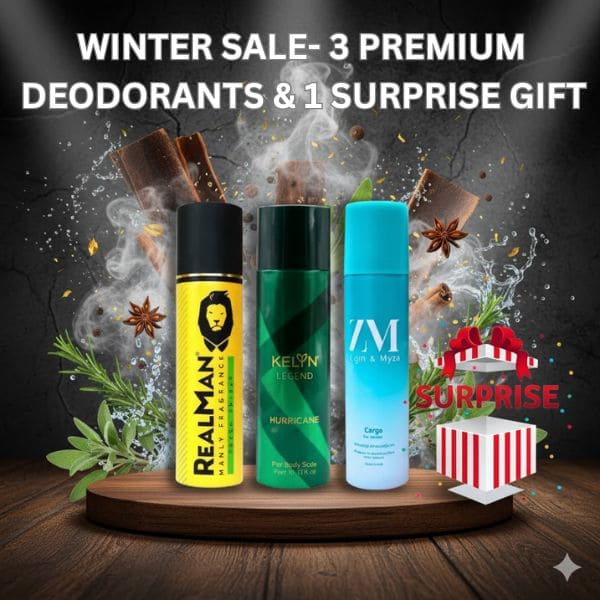 Winter Sale Combo|3 Premium Deodorants & 1 Surprise Gift